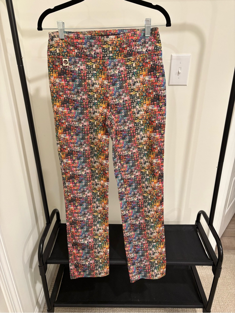 Lisette Women's Multicolor Floral Cotton Twill Slim Straight Pants 27" Inseam